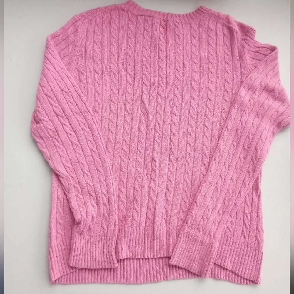 Hillard & Hanson Pink Cable-Knit Cashmere Blend Pullover Sweater, Size XL - Picture 9 of 10